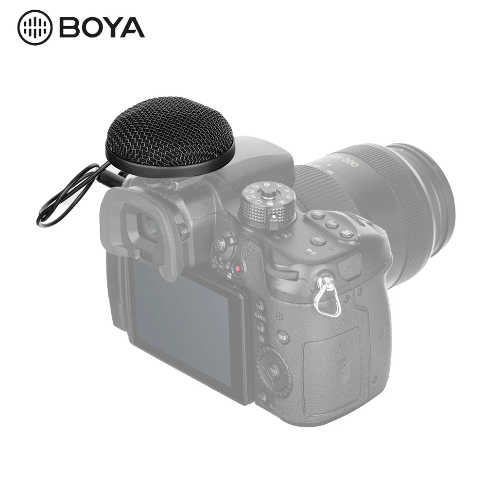 BOYA BY-MM2 мини стерео всенаправленный микрофон Conderser с пушистым ветровым стеклом для DSLR камеры смартфон ПК планшет