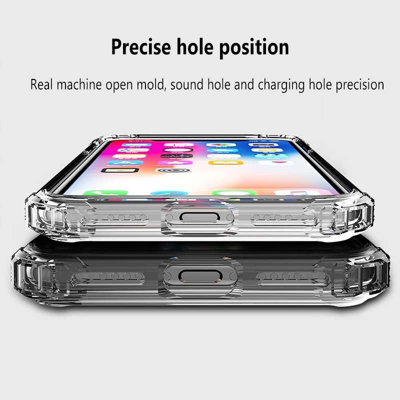 Противоударный прозрачный мягкий чехол для iPhone 12 11Pro Max X XS XR 6S 7 8 Plus силиконовый