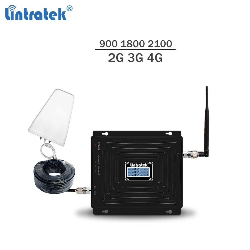 Lintratek 2g 3g 4g усилитель сигнала 900 1800 2100 сотовой связи GSM 4G LTE ретранслятор репитер