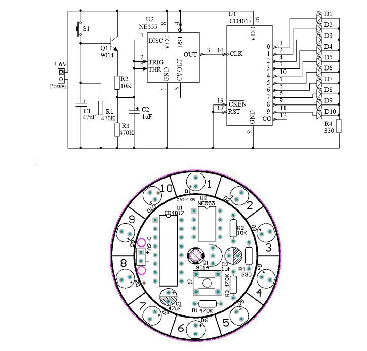 Набор электронный сделай сам поворотный круг на удачу с водяной лампой сборка
