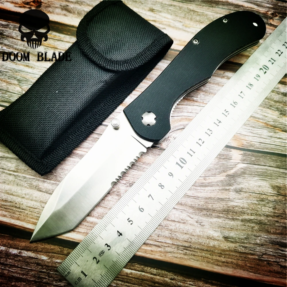 230mm 5CR15MOV Blade Quick Open Knives Outdoor Folding Knife G10 Camping Tools Hunting Wilderness Survival Tactics Portable | Инструменты