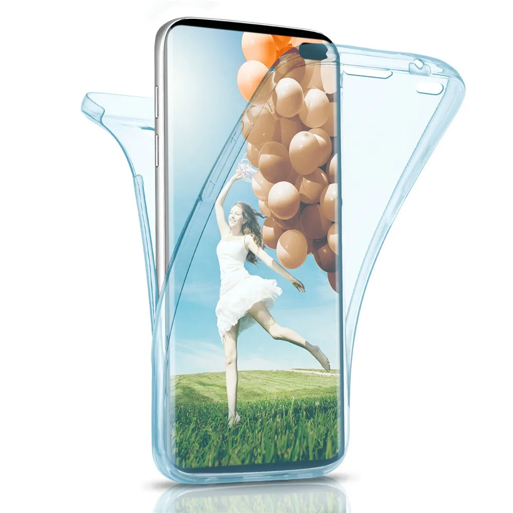 Blue Новинка 360 чехол для samsung Galaxy A50 мягкий чехол для телефона силиконовый чехол из ТПУ для samsung Galaxy M10 M20 A10 A30 A40 Fundas - Цвет: Blue