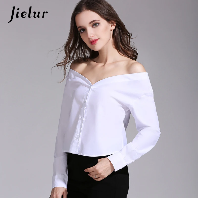 Новинка осени 2020 европейская Сексуальная женская рубашка с v образным вырезом