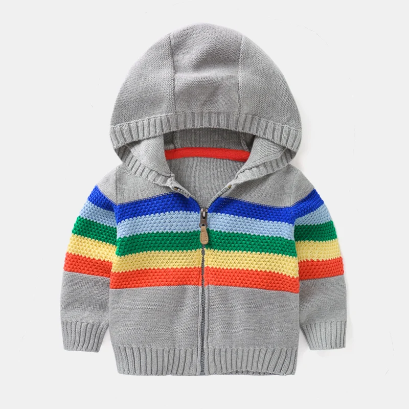 Многоцветная куртка для малышей весенняя детская трикотажная маленьких