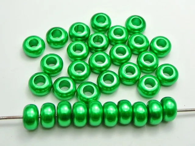 

200 Mixed Color Acrylic Faux Pearl Rondelle Spacer Beads With Large 5mm Hole