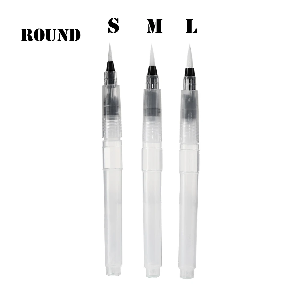 Round Tips(3pcs SML) 1/3 шт. практика каллиграфии торт картина для декора акварель кисти пилот чернил многоразового водный маркер, инструменты для украшения торта - Цвет: Round Tips(3pcs SML)
