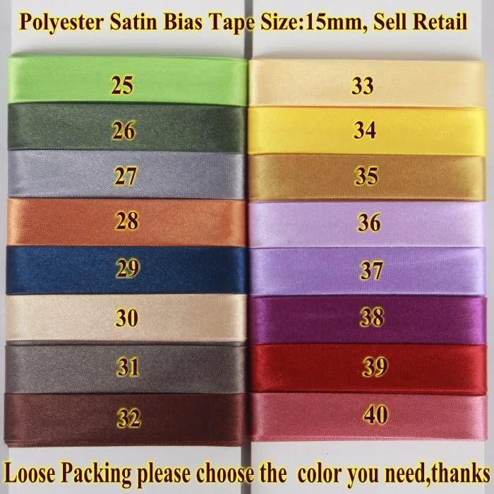 Бесплатная доставка Полиэстеровая атласная лента для переплетения Размер: 15 мм