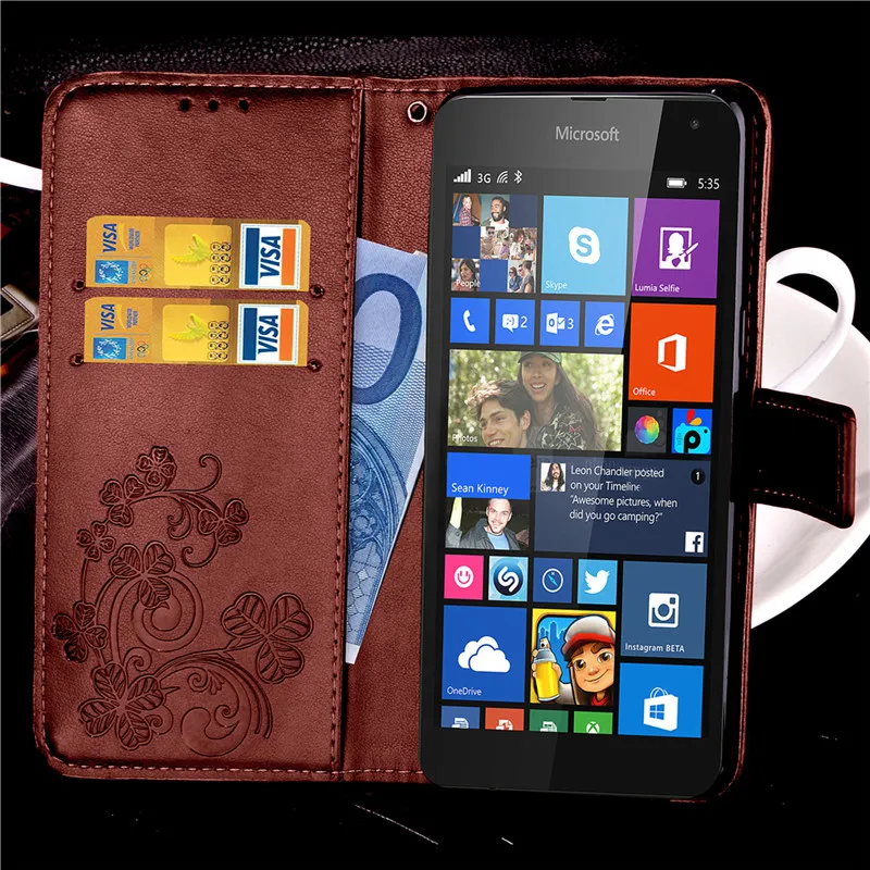 Потрясающий чехол для microsoft Lumia 535 кожаный бумажник флип-чехол для Nokia Lumia 535 силиконовый чехол для телефона с отделениями для карт