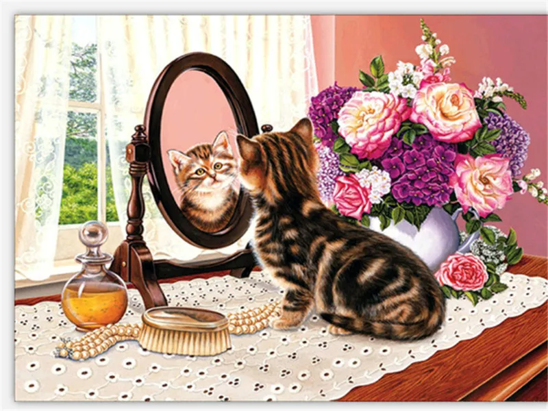 5D DIY Полная Алмазная картина с рисунками животных из мультфильмов, кошек, мозаичная вышивка с животными, вышивка крестиком, рукоделие, украшение