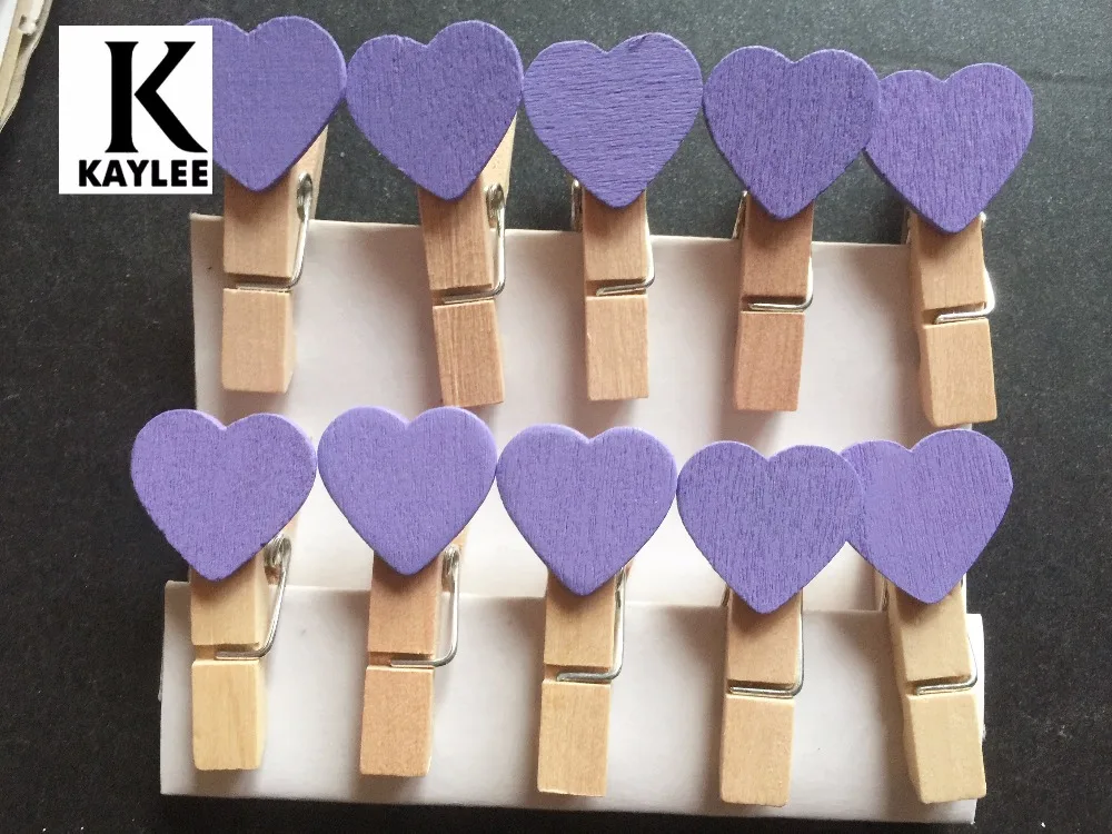 120 шт. деревянные зажимы в форме сердца красочные прищепки для фотобумаги булавки