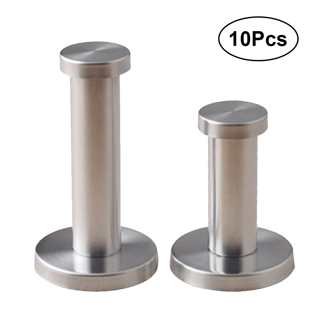 10 шт. гладкая Нержавеющая Сталь цилиндрическая настенная вешалка настенный крюк