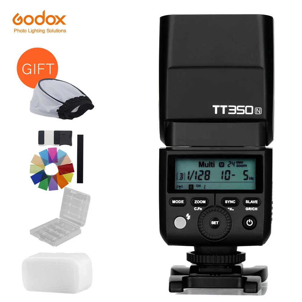 Беспроводная вспышка Godox TT350N 2 4G HSS 1/8000s TTL GN36 для Nikon DSLR D810 D800 D750 D700 D610 D7100 D5200 D90|speedlite