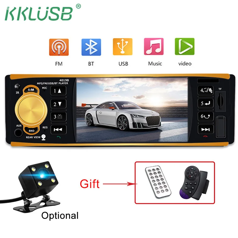 4019B 1 Din 12 в MP3 плеер Автомобильный Радио Аудио стерео USB AUX FM радио станция Bluetooth с