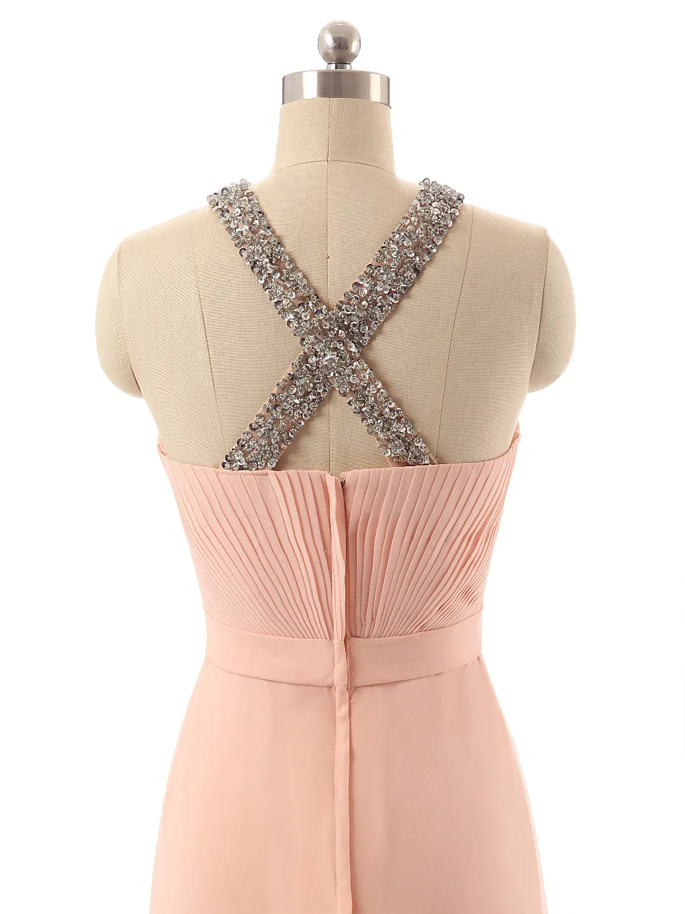 Вечернее платье Новые красивые выпускные платья 2017 года O-Neck без рукавов A-Line Длинное платье из бисера и шифона для вечерних мероприятий Формальные наряды.