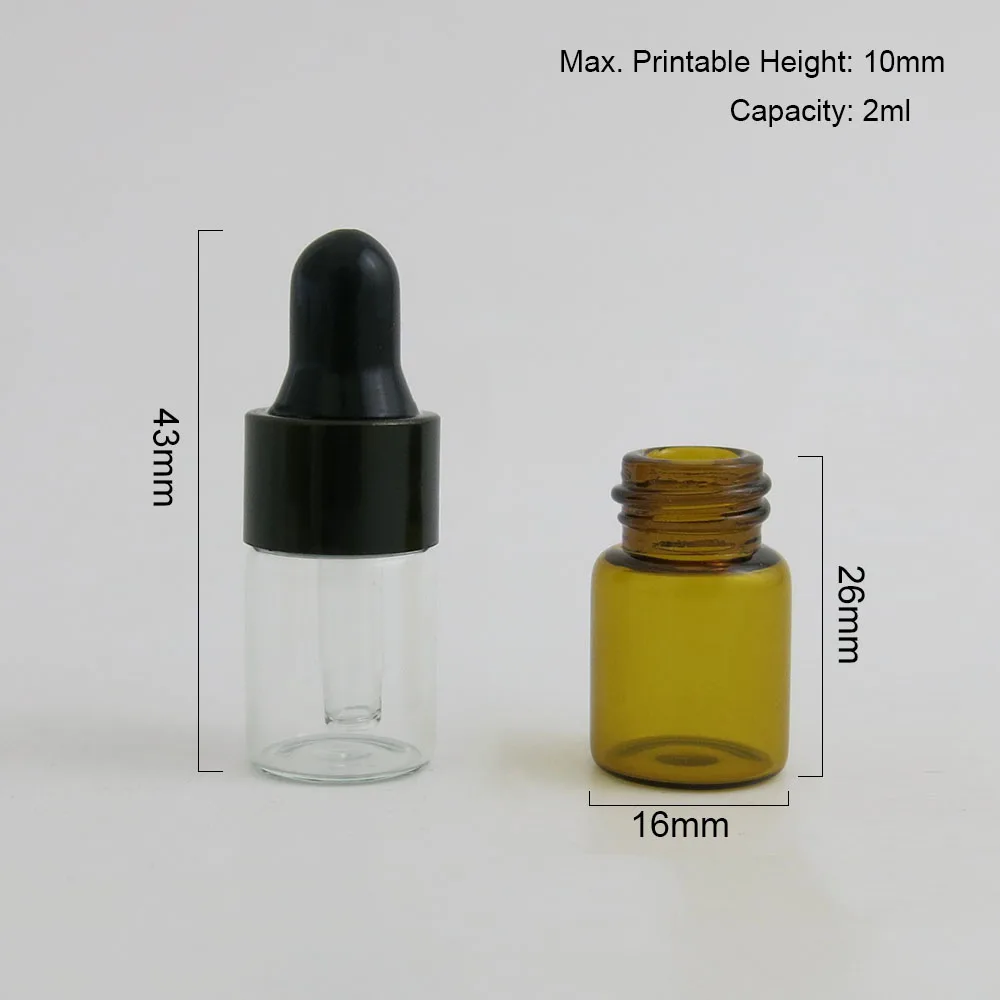 100 x 2cc прозрачный пипетки падение с распылением ароматерапевтического эфирного