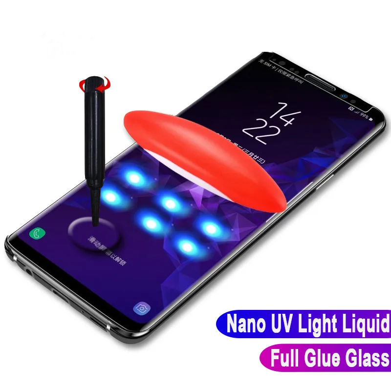 5D УФ жидкое изогнутое закаленное стекло для samsung Galaxy S8 S9 10 Plus Note 8 9 S10 Lite Защитная пленка для экрана