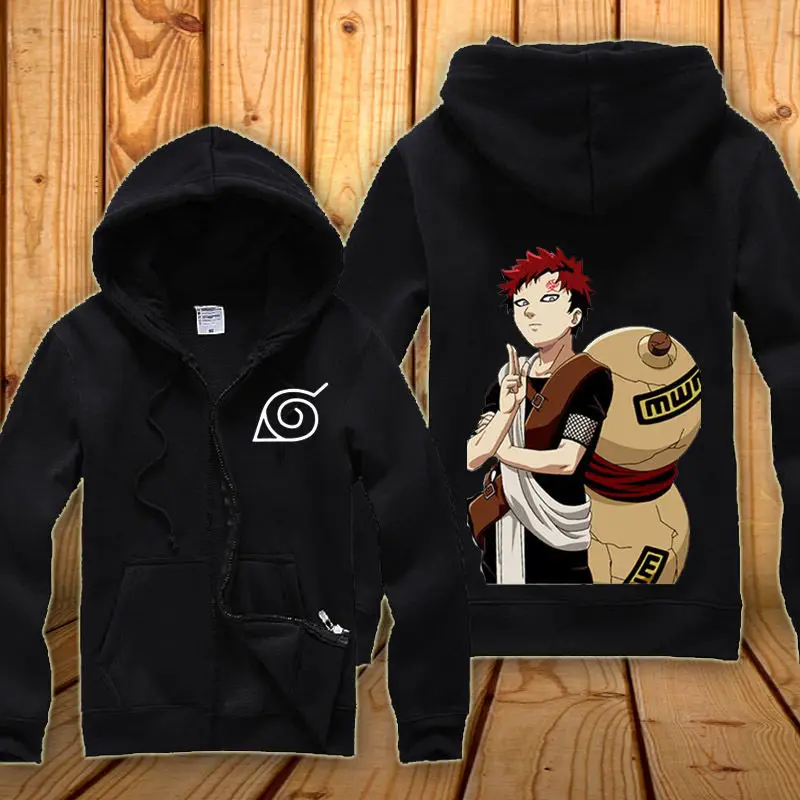 Зима аниме наруто гаара одежда куртка с капюшоном черный s ML Xl Xxl|sweater hoodie|sweater