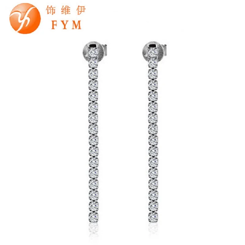 Роскошные Качели Серьги Болтаться Женщины Однорядные Падение Циркон для