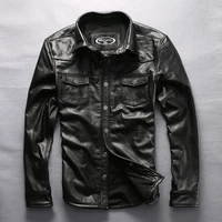read description mens cow leather outerwear cowhide genuine vintage rider jacket for male