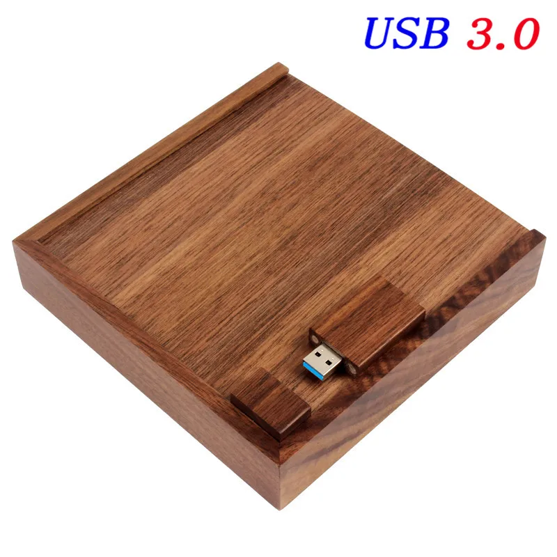 JASTER(1 шт. бесплатный логотип) деревянный фотоальбом флеш-накопитель USB 3,0 pendrive 4 ГБ 16 ГБ 32 ГБ 64 Гб фотография подарок видео логотип клиента - Цвет: Walnut