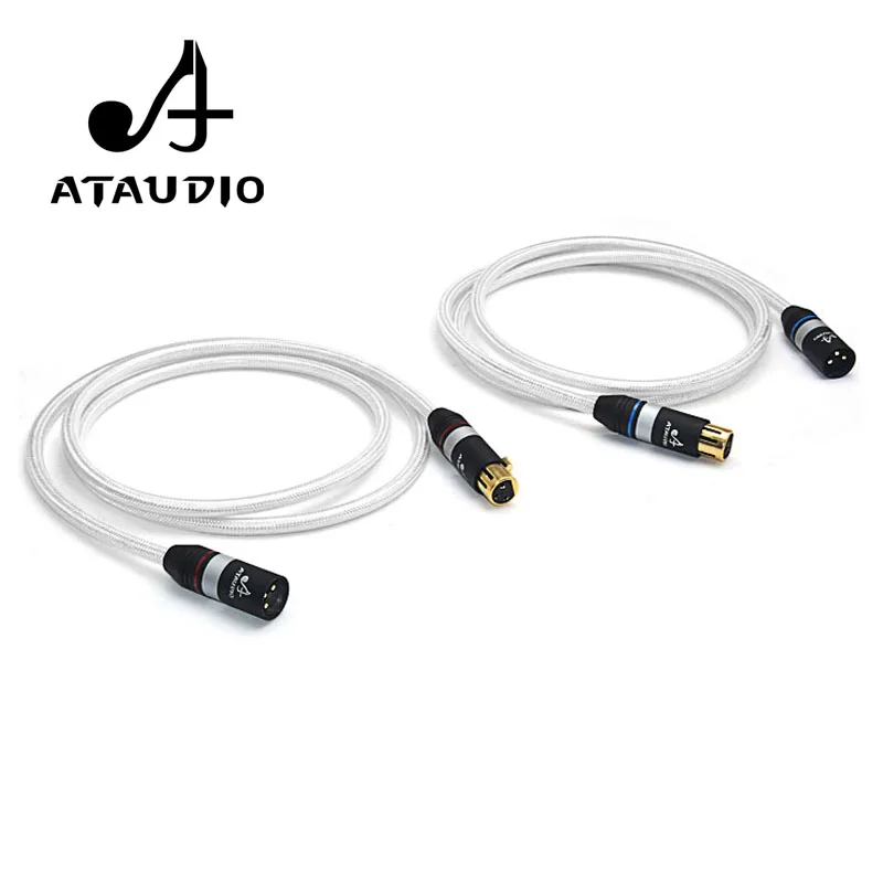 Высококачественный серебристый и медный аудиокабель ATAUDIO Hifi XLR 2 штырь