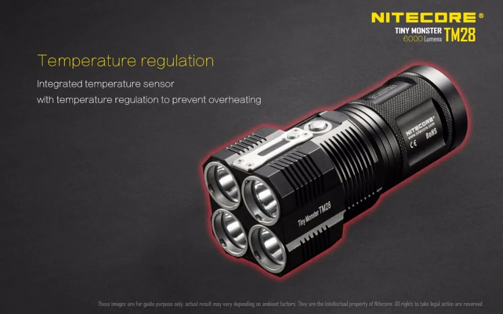 Высокий люмен NITECORE TM28 светодиодный фонарик 4* CREE XHP35 HI 6000LM дальность луча 655 м+ 4*18650 3100 мАч батареи+ держатель NHM10
