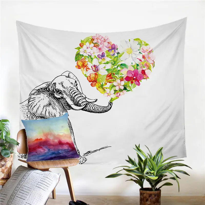 Tapestry 014 Постельные принадлежности Outlet слон гобелен цветной печатный гобеленовое украшение с мандалой акварелью 130 см x 150 см 153 см x 203 см Бохо Настенный Ковер - Цвет: Tapestry 014