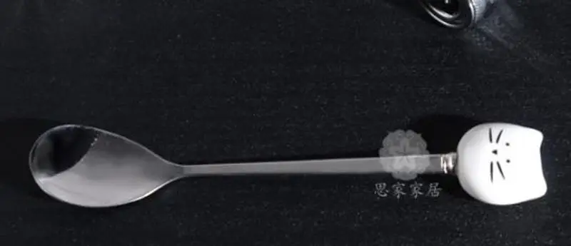 Ложка для кофе с милым котом из нержавеющей стали вилка фруктов десертная ложка