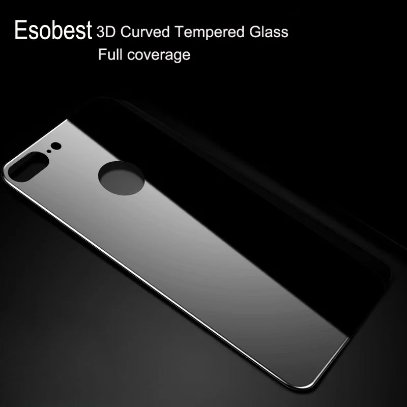 Esobest 3D Изогнутые полный охват назад стекло пленка для iphone 8 Защита экрана сзади