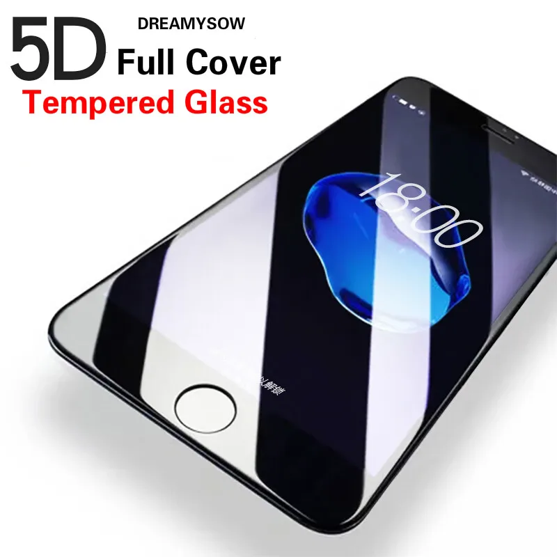 5D изогнутый край для iPhone 8 7 6 Plus X полное покрытие экрана протектор чехол XS MAX XR
