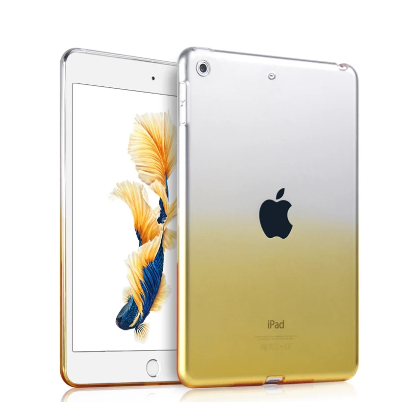 Gradient Yellow Fundas для iPad Чехол iPad 6го поколения чехол для планшета для iPad 9,7 5th 5 6 Gen градиентный Кристальный силиконовый чехол задняя крышка - Цвет: Gradient Yellow