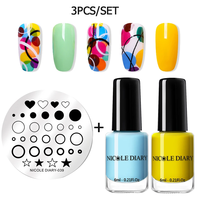 set 17 NICOLE дневник стемпинг ногтей покрытие штамп шаблоны набор мраморный Flowder изображения печатные пластины Комплект ногтей лак трафарет - Цвет: set 17