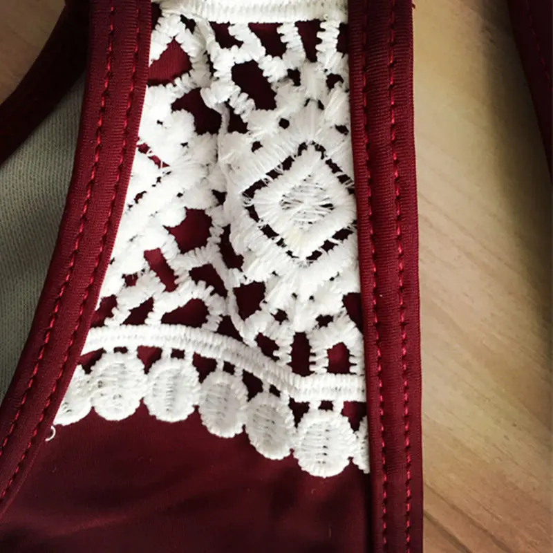 Комплект бикини пуш-ап Женский пикантный бандажный купальник треугольный