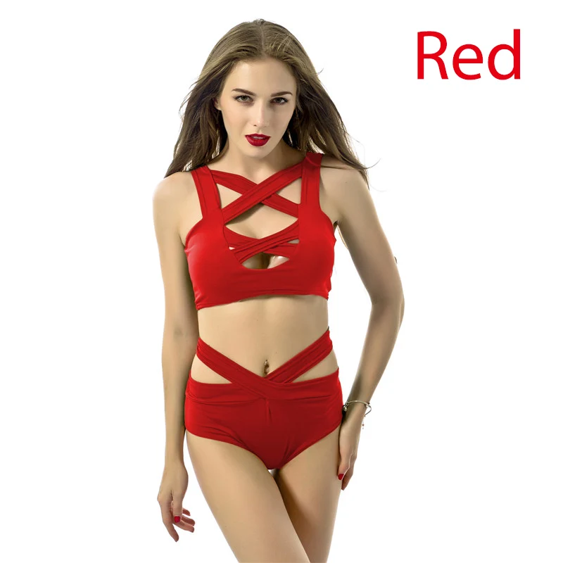 Сексуальный купальник бикини с высокой талией пуш ап женский зеленый черный