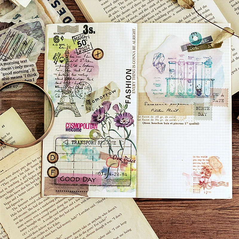 60 шт./упак. ретро впечатление Декоративные Канцелярские наклейки Скрапбукинг Diy