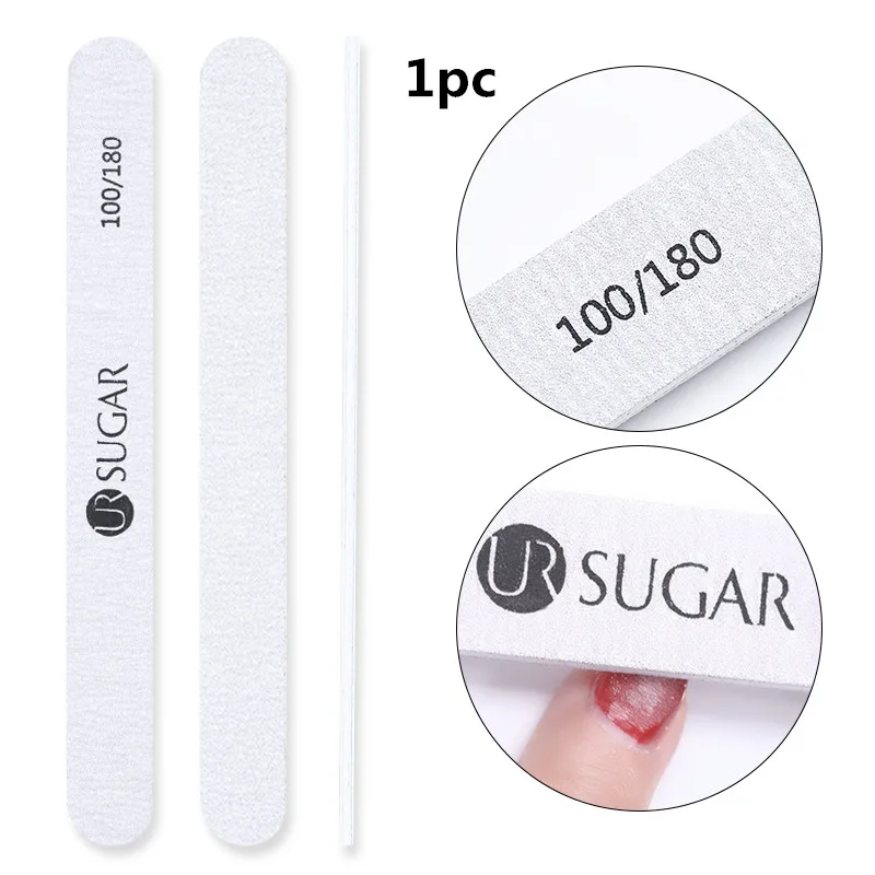 UR SUGAR 4 мм шлифовальная 100/180 зернистая пилка для ногтей шлифовальная Форма Маникюр Педикюр инструмент для дизайна ногтей профессиональные салонные ногти пилка - Цвет: 1pc