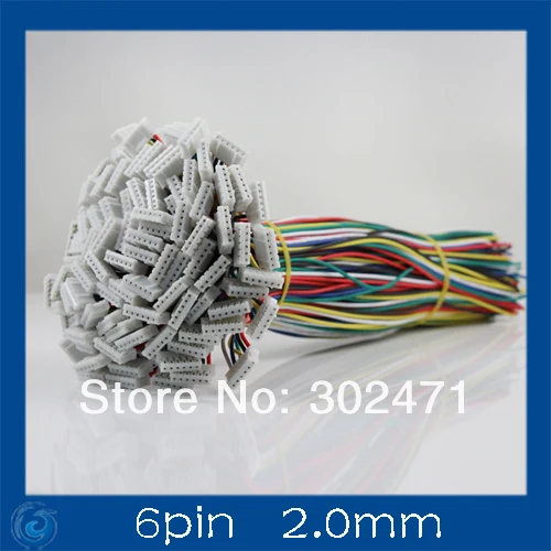 Mini. Micro JST 2.0mm T-1  6-Pin Connector w/.Wire x 10 sets.6pin 2.0mm