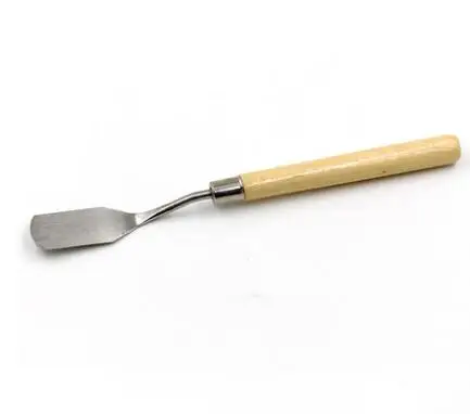 Flat head 1 шт. скребок для рисования из нержавеющей стали, шпатель, палитра, нож для рисования маслом, скребок для палитра художника, гибкий инструмент для творчества - Цвет: Flat head