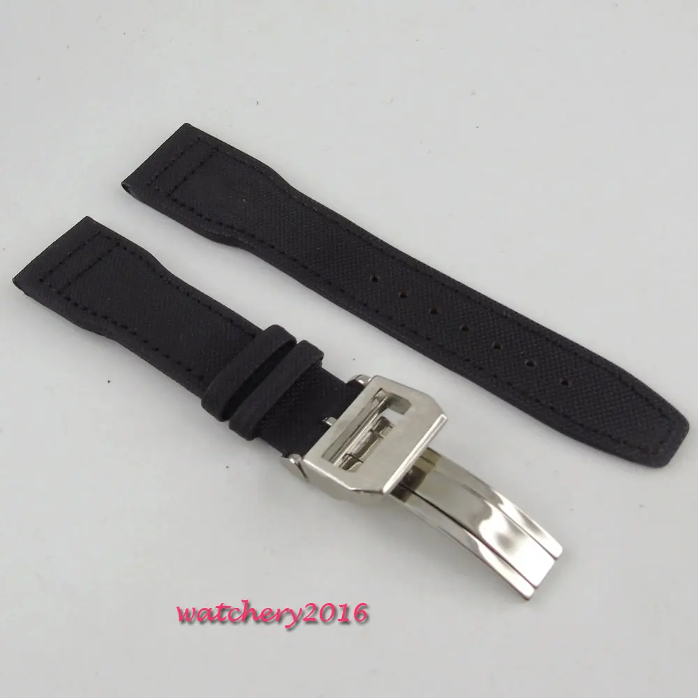 22 мм черный кожаный ремешок Застежка для часов|deployant clasp|clasps for watchesleather strap |