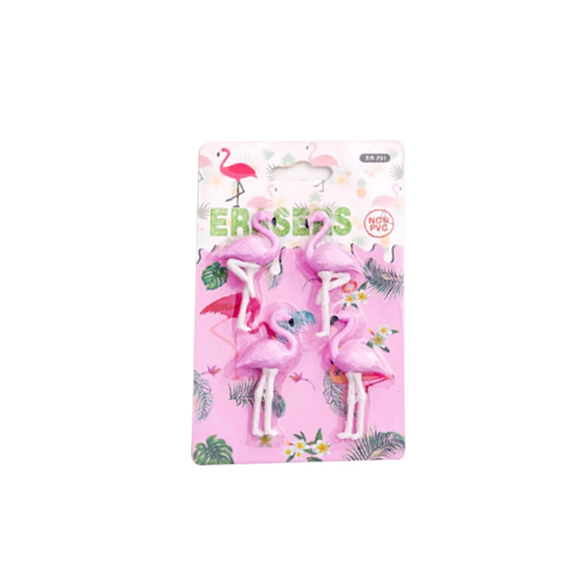 4 шт./упак. Новинка Kawaii Фламинго Форма карандашный ластик подарок ластики в форме игрушки для детей школьные канцелярские принадлежности декоративный светильник