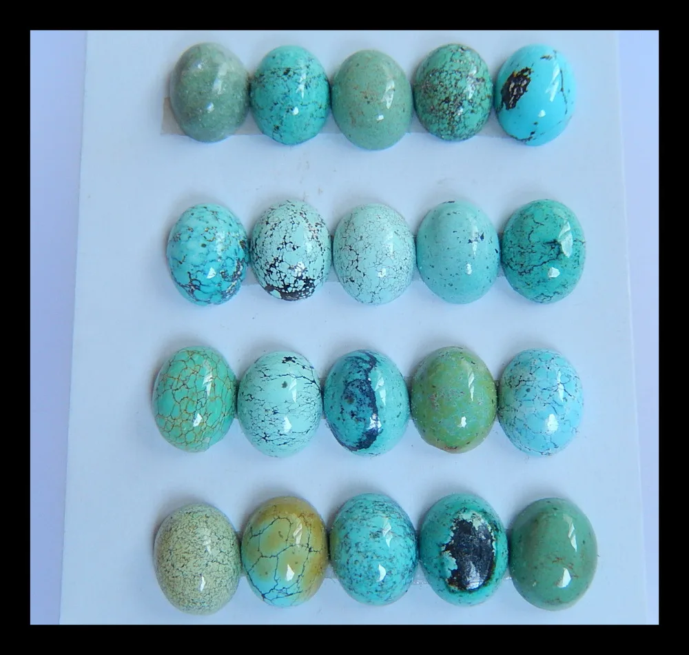 

2018 jewelry Sale 20pcs Turquoise Cabochons Sets women necklace jewelry beads 10*8*4mm 10.35g trendy pendant necklace