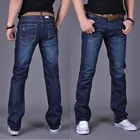 Мужские прямые Стрейчевые узкие деловые джинсы, Молодежные Популярные Модные мужские длинные брюки, джинсовые брюки