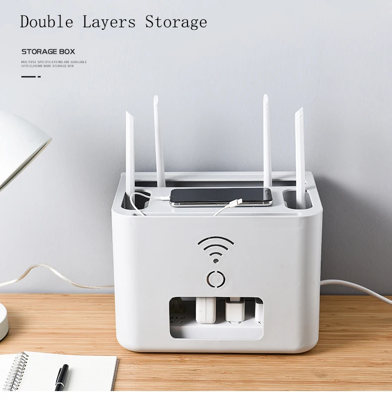 Baffect двухслойный большой Wi-Fi маршрутизатор коробка для хранения провода доска контейнер для хранения защиты оболочки кабель организации держатель
