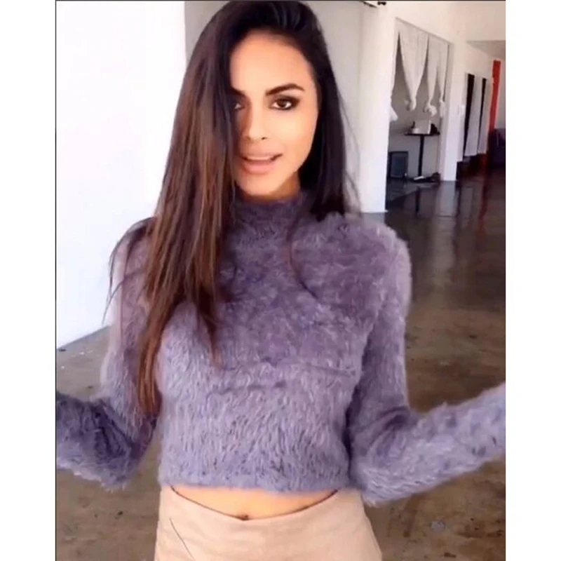 2016 Осень Новые Моды для Женщин Дамы Сексуальная Длинным Рукавом Вязать Свитер