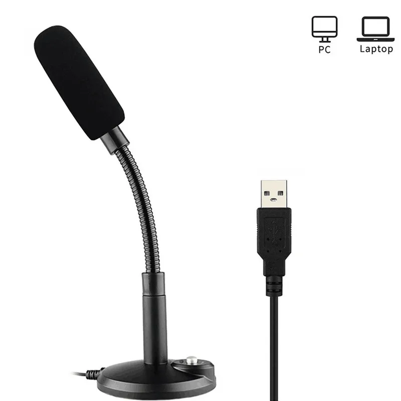 Настольный мини микрофон SOONHUA USB с гибкой подставкой для компьютера ПК ноутбука