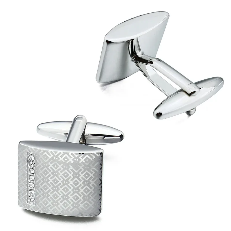 Мужские Запонки с кристаллами HAWSON модные запонки квадратным перекрестным узором