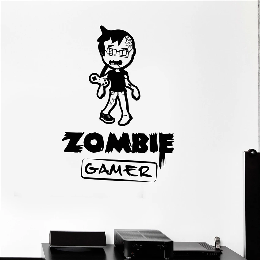 

fashion children room Wall Decal Zombie Gamer Video Games Play Boy Teen Room Vinyl Stickers Wall Sticker Home Decor D206