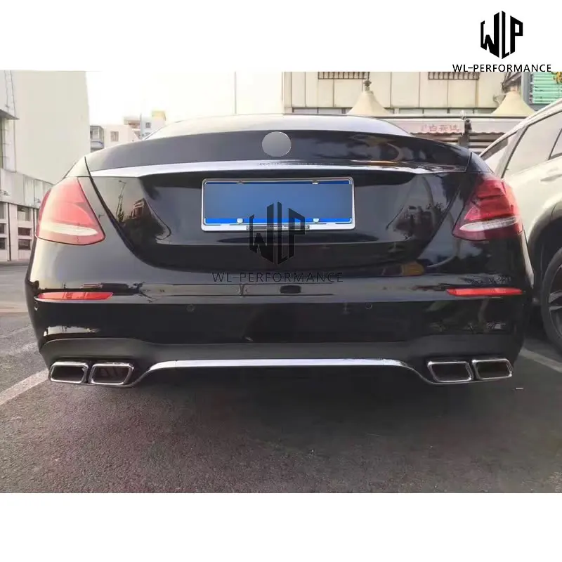 W213 E350 E63 AMG стиль PP Неокрашенный комплект кузова передний задний бампер диффузор для Mercedes-Benz W213 E300 E63 13-16