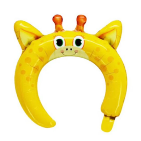 Giraffe Новая детская мультяшная повязка на голову в виде животного, воздушный шар из алюминиевой фольги, маленький подарок на день рождения, украшения для детских игрушек - Цвет: Giraffe