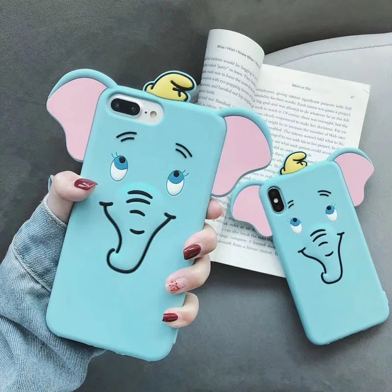 Marchcover 3D популярный милый мультяшный слон Дамбо силиконовый чехол для iPone X XS MAX XR 8 7